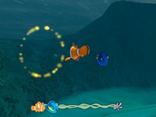 Nuota con <a href = https://www.mariocube.nl/it/informazione-sul-gioco-per-GameCube.php?Nintendo=Finding_Nemo target = _blank>Nemo</a> & Dory attraverso gli anelli!