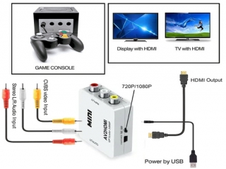 De AV2HDMI adapter stuurt het beeld van de GameCube zeer goed door op TV schermen en monitoren.