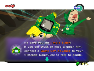 In <a href = https://www.mariocube.nl/it/informazione-sul-gioco-per-GameCube.php?Nintendo=The_Legend_of_Zelda_the_Wind_Waker target = _blank>Zelda the Wind Waker</a>, il GameBoy Advance diventò un "Tingle Tuner".