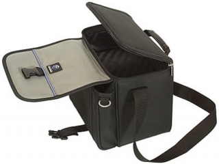 The carrying case is suitable for taking your Gamecube with you.