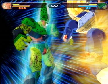 Hier doet (Imperfect) Cell, net zoals in de serie, zijn uiterste best om het gevecht tegen Vegeta te winnen, welke nu een Assassin Super Saiyan is (deze vorm is voor Cell veel te sterk)