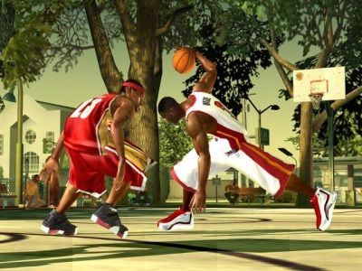 NBA Street V3 zit vol met zeer realistische animaties. Zelfs de sprongen van Mario zijn een beetje geloofwaardig!