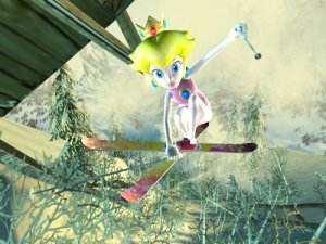 Peach usa solo gli sci.