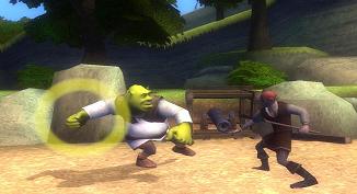 The brave Shrek in a battle