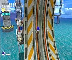 Sonic maakt een looping in de pipe!