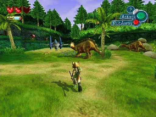 Dit is de allereerste plek waar je terecht komt in het spel, de Dino´s die je ziet helpen je, er zijn echter ook slechte dino´s.