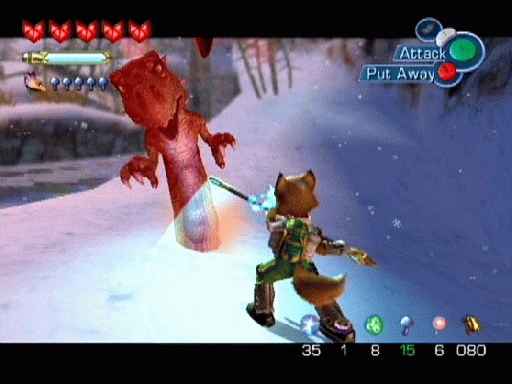 Starfox adventures lijkt erg op Zelda, bij gevechten kun je op vijanden ´locken´.