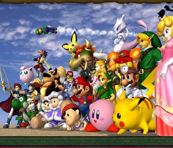 De personages uit Super Smash Bros Melee.