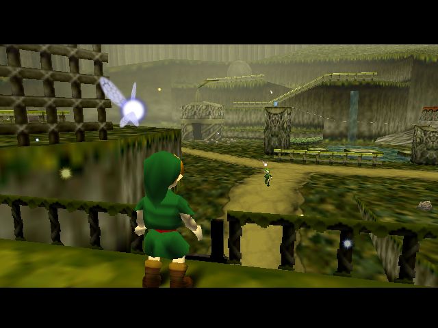 Link in z`n huis in het begin stadje (uit Ocarina of Time)